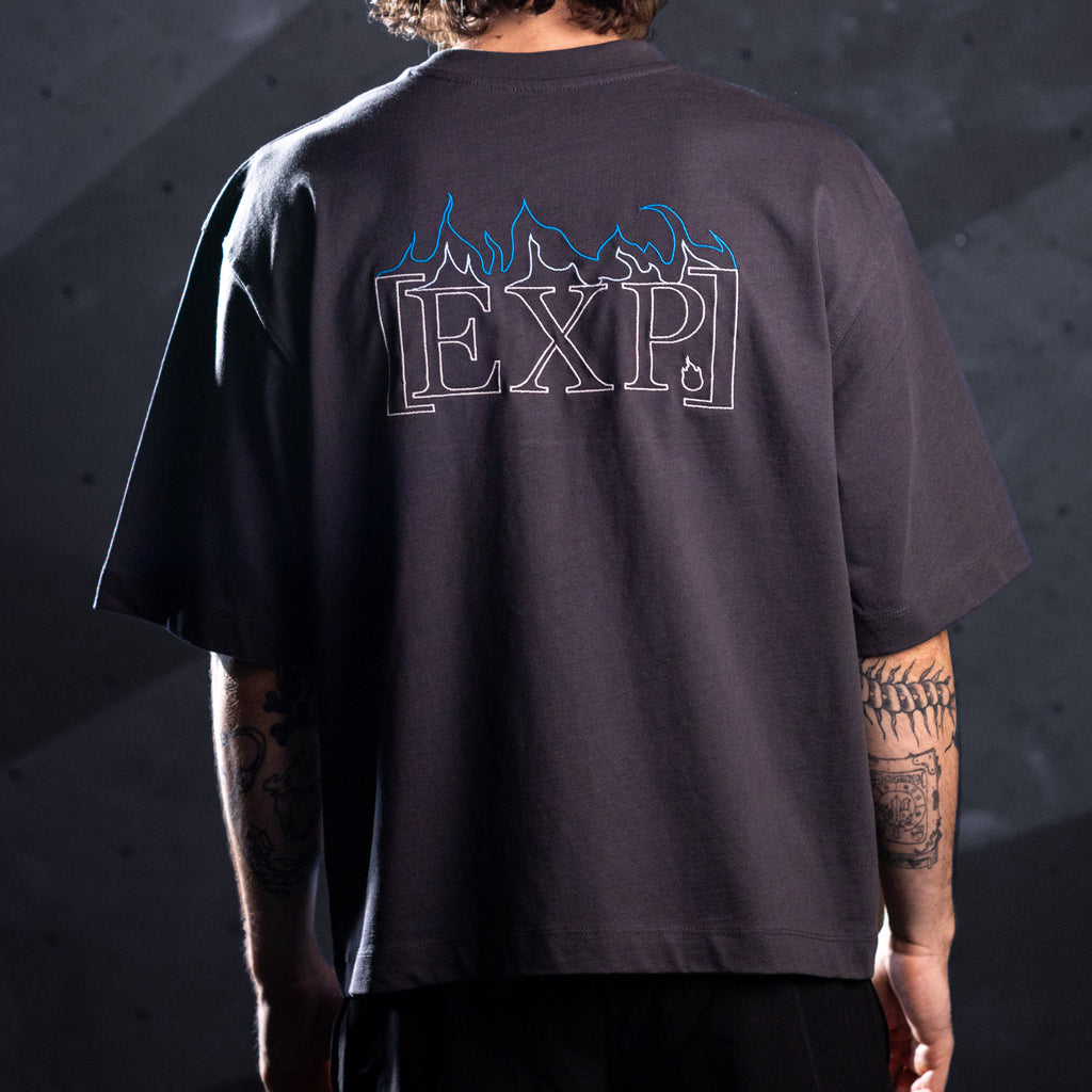 'Flames' Tee (Grey / Blue)