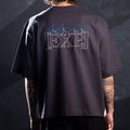 'Flames' Tee (Grey / Blue)