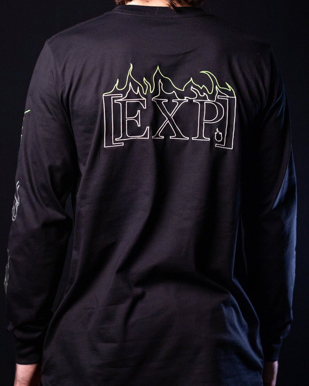 'Fire' Longsleeve Tee (Black / Green)