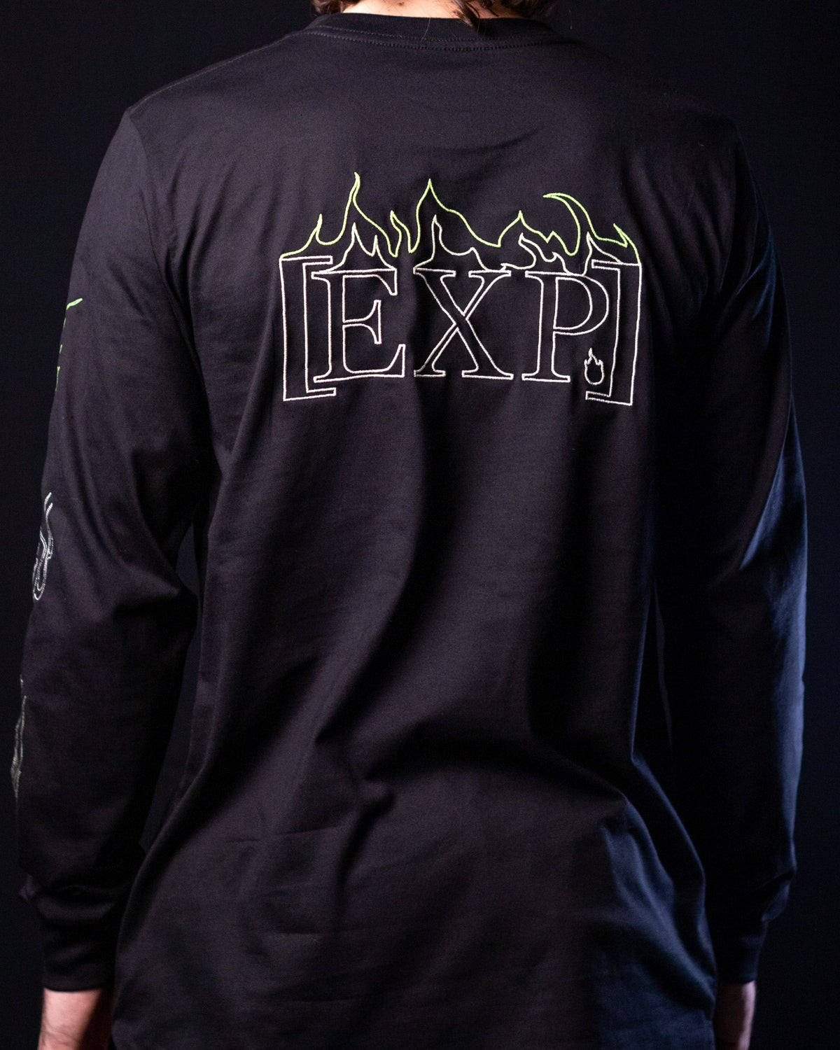 'Fire' Longsleeve Tee (Black / Green)