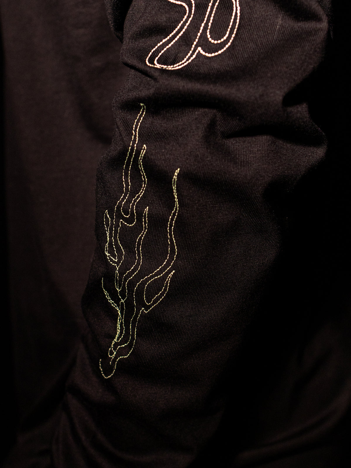 'Fire' Longsleeve Tee (Black / Green)